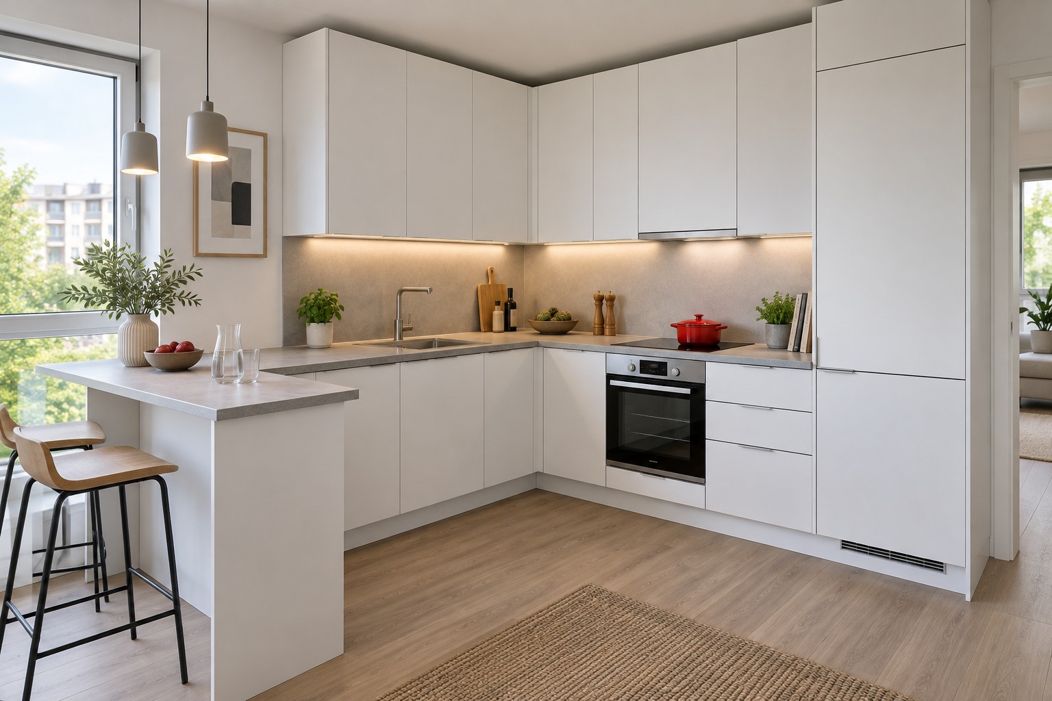 Plot-Ready L-Shape Contract German kitchen project