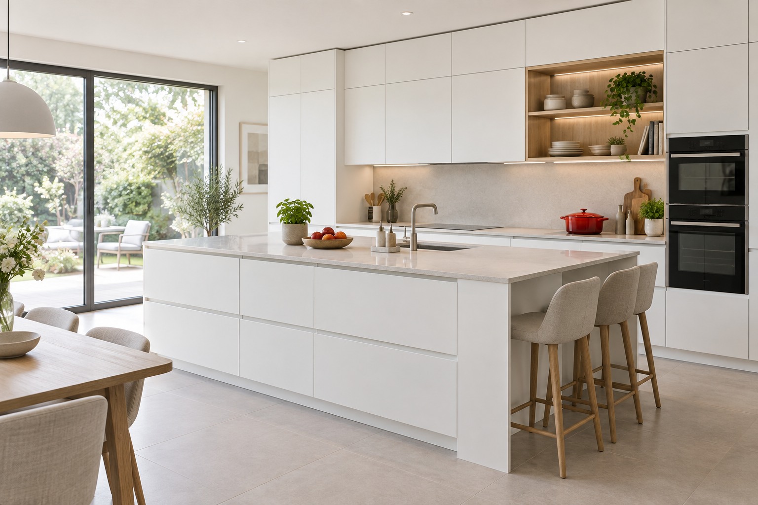 Alpine White Handleless German kitchen