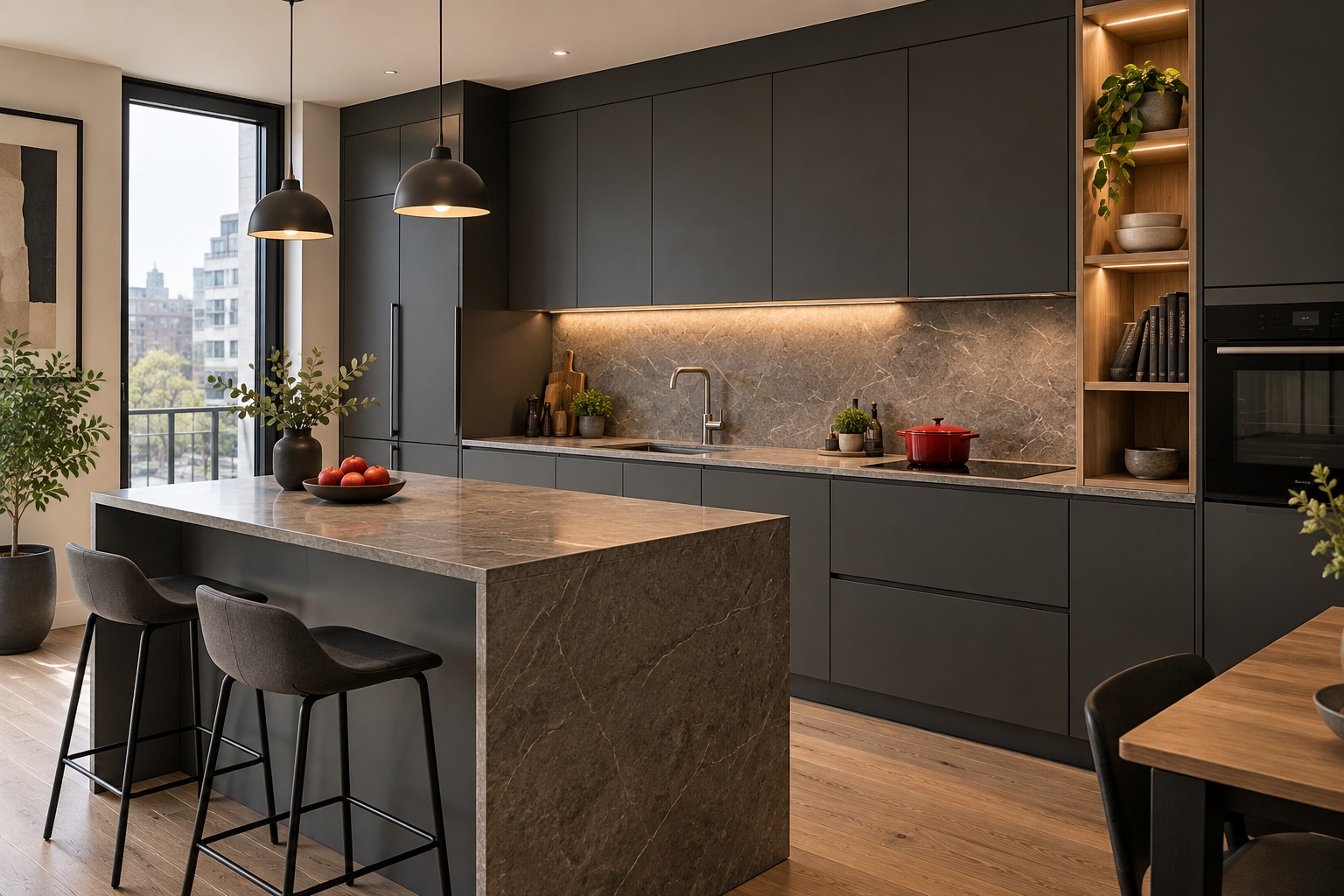 Graphite Stone Apartment German kitchen